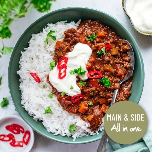 AIO - Chilli Con Carne with Steamed Basmati Rice AIO - Chilli Con Carne with Steamed Basmati Rice